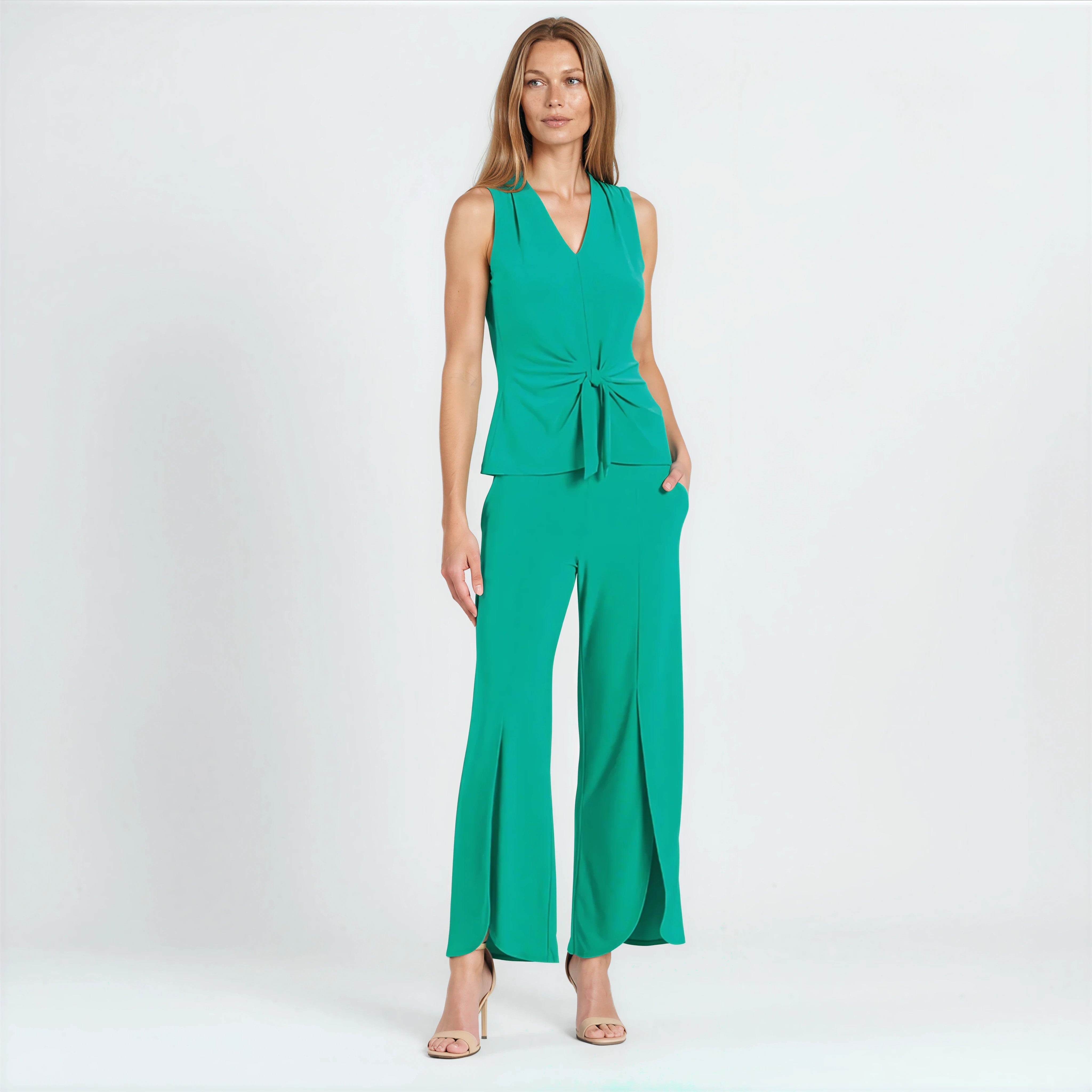 Front Slit Ankle Petal Pant - Emerald - Final Sale – Clara Sunwoo