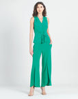 Front Slit Ankle Petal Pant - Emerald