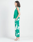 Sleeveless V-Neck Center Front Tie Top - Emerald