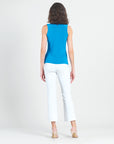 Sleeveless V-Neck Center Front Tie Top - Brilliant Blue - Limited Sizes - XS, SM, MED
