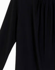 Mock Neck Pleated Detail Top - Black - Limited Sizes!