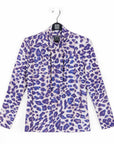 Foil Knit - Mock Neck Pleated Detail Top - Plum Cheetah - Final Sale!