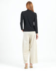 Mock Neck Pleated Detail Top - Black - Limited Sizes!