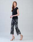 Crepe Knit - Side Slit Ankle Pant - Orchid Sketch