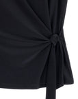 Slant Sleeve Side Tie Top - Black