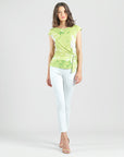 Slant Sleeve Side Tie Top - Floral Citrus - Limited Sizes!