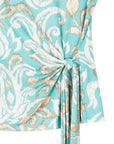 Butter Knit - Cap Sleeve Side Tie Top - Paisley Lotus-Turquoise - Final Sale!