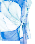 Cap Sleeve Side Tie Top - Water Splash - Final Sale!