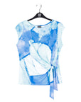Cap Sleeve Side Tie Top - Water Splash - Final Sale!