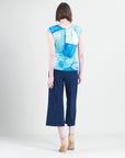 Cap Sleeve Side Tie Top - Water Splash - Final Sale!