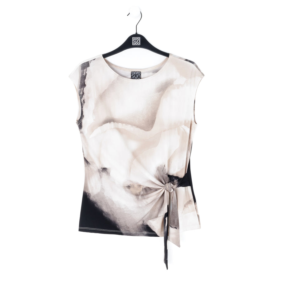 Cap Sleeve Side Tie Top - Watercolor - Limited Sizes - XS, XL, 1X