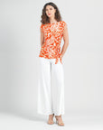 Butter Knit - Cap Sleeve Side Tie Top - Paisley Lotus Coral - Final Sale!