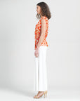 Butter Knit - Cap Sleeve Side Tie Top - Paisley Lotus Coral - Final Sale!