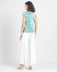 Butter Knit - Cap Sleeve Side Tie Top - Paisley Lotus-Turquoise - Final Sale!