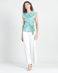 Butter Knit - Cap Sleeve Side Tie Top - Paisley Lotus-Turquoise - Final Sale!