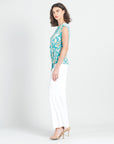 Butter Knit - Cap Sleeve Side Tie Top - Paisley Lotus-Turquoise - Final Sale!