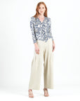 Butter Knit - Long Sleeve Crossover Faux Wrap Top - Python Scale - Final Sale!