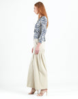 Butter Knit - Long Sleeve Crossover Faux Wrap Top - Python Scale - Final Sale!