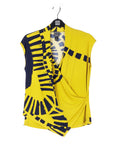 Crossover Faux Wrap Top - Track Line-Yellow - Final Sale! - Clara Sunwoo