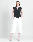 Linen Knit - Tie Waist Cropped Pant - Ivory