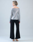 Shimmer Dots - Modern Off Shoulder Top - Silver