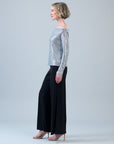 Shimmer Dots - Modern Off Shoulder Top - Silver