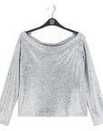Shimmer Dots - Modern Off Shoulder Top - Silver