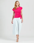 Slant Sleeve Side Tie Top - Hot Pink - Final Sale!