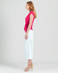 Slant Sleeve Side Tie Top - Hot Pink - Final Sale!