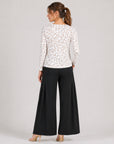 Lightweight Cozy - Center Ruched Sweater Top - Animal Spot - Final Sale