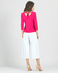 Reversible Back Tie Top - Hot Pink