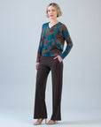 Lightweight Cozy - V-Neck Blouson Sweater - Autumn Foliage