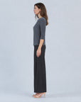Scoop Neck Half Sleeve Top - Charcoal