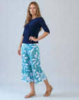 Scoop Neck Half Sleeve Top - Navy
