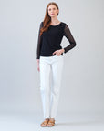 Long Mesh Sleeve Top - Black