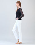 Long Mesh Sleeve Top - Black