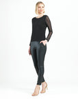 Long Mesh Sleeve Top - Black