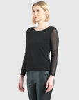 Long Mesh Sleeve Top - Black
