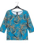 Scoop Neck Half Sleeve Top - Autumn Leaves