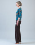 Scoop Neck Half Sleeve Top - Autumn Leaves