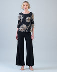 Scoop Neck Half Sleeve Top - Mum Blossom