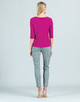 Scoop Neck Half Sleeve Top - Fuchsia - Final Sale!