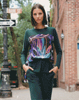 Blouson Overlay Side Tie Detail Top - Petal Sketch - Final Sale!
