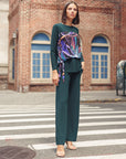 Blouson Overlay Side Tie Detail Top - Petal Sketch - Final Sale!