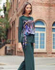 Blouson Overlay Side Tie Detail Top - Petal Sketch - Final Sale!