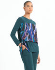 Blouson Overlay Side Tie Detail Top - Petal Sketch - Final Sale!
