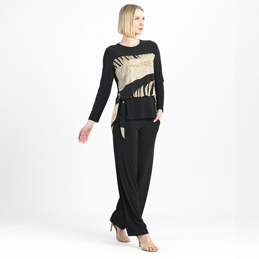 Blouson Overlay Side Tie Detail Top - Safari Patch - Final