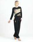 Blouson Overlay Side Tie Detail Top - Safari Patch - Final Sale!