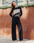Blouson Overlay Side Tie Detail Top - Safari Patch - Final Sale!
