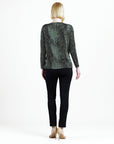 Crinkle Pleat - Blouson Overlay Side Tie Detail Top - Water Ripple-Olive - Final Sale!